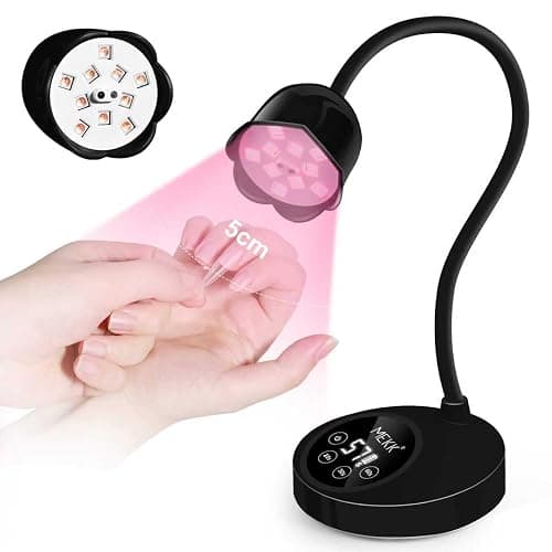 MEKK Gooseneck UV Nail Lamp Cordless Mini UV Light for Gel Nails with Auto Sensor,Professional Flash Cure Lamp 30W Single Nails Light with Three Timers (10s/30s/60s) Salon & Home DIY Use-Black - Image 1