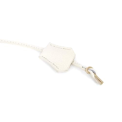 M-ioi-M Genuine Leather Key Clochette Bag Charm, Bell Key Holder, Purse Keychain, Handbag Accessories Replacement, w/Padlock - Ivory + Light Gold Padlock thumbnail 8