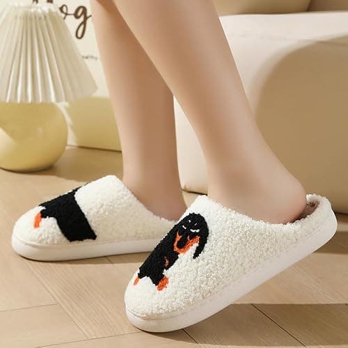 V OPXIN Cartoon Slippers for Womens Mens Cute Cozy Plush Warm Slip-on House Shoes for Indoor and Outdoor Meet Me at Midnight Strawberry Mushroom Evil Eyes Love Heart Slippers | Cozy, Warm, Plush, Slip-on, Cute, Cartoon Slippers, for Indoor and Outdoor, Love Heart, Strawberry, Mushroom thumbnail 2