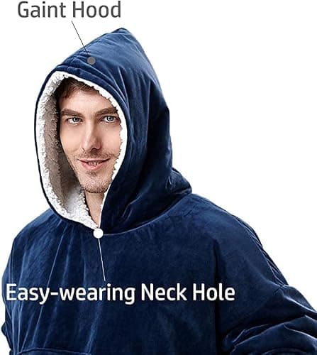 CASKIE Oversized Hoodie Sweatshirt Blanket, TV Super Soft Warm Comfortable Blanket Hoodie, Soft Cozy Warm Comfortable Novelty Hoodies, One Size Fits All, TV-Blanket for Men Women Teenagers Kids thumbnail 5