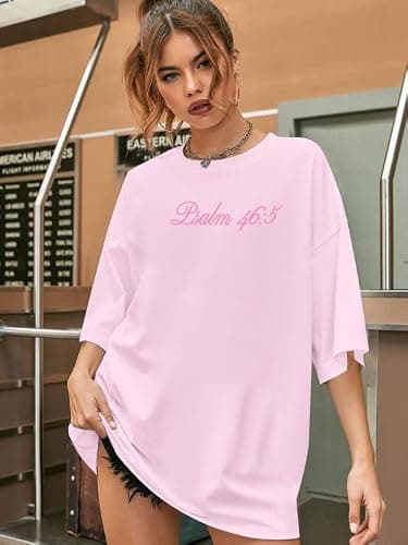 Oversized Christian Shirts for Women God is Within Her T Shirt Jesus Religious Gift Tee Bible Verse Inspirational Tops thumbnail 2