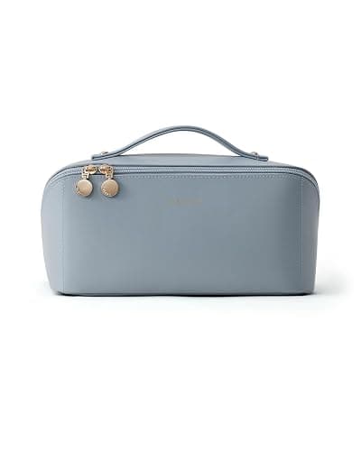 EACHY Travel Makeup Bag,Large Capacity Cosmetic Bags for Women,Waterproof Portable Pouch Open Flat Toiletry Bag Pattern Makeup Bag - Large - AN-Blue thumbnail 5