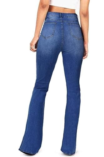 KDF Flare Jeans for Women Women's Bootcut Bell Bottom Jeans High Waisted Stretch Slimming Bell Bottoms Jeans thumbnail 2