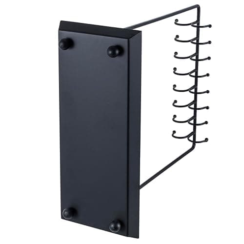 MyGift Black Metal Jewelry Stand for Women Jewelry Organizer Stand for Necklaces with 20 Hooks and Ring Tray Sturdy Necklace Pole thumbnail 7