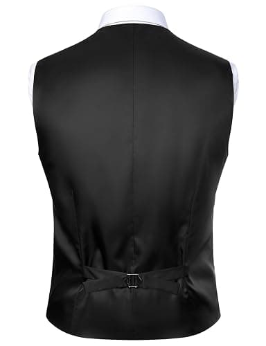 JEMITOP Men's Classic Slim Fit Dress Vest Formal Wedding Prom Tuxedo Suit Vest with Pocket thumbnail 2