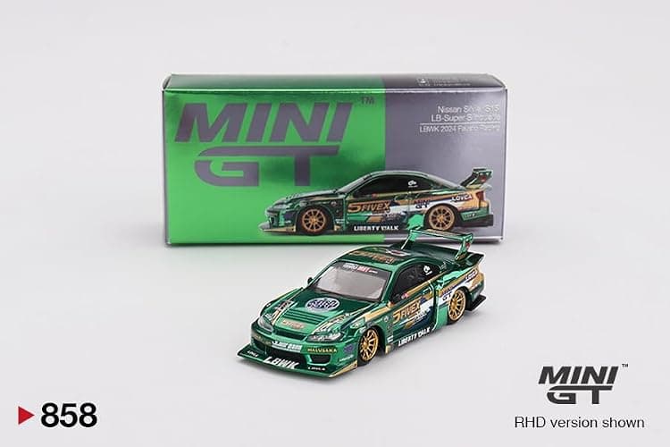 Diecast Model Car Compatible with Mini GT 1:64 Nissan Silvia S15 LB-Super Silhouette LBWK 2024 Fausto Racing Limited Edition MGT00858 thumbnail 5