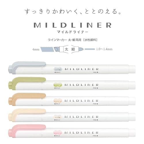ZEBRA Mildliner WKT7-5C-NTC Fluoreszenz-Stift [Parallelimportwaren] (natürliche milde Farbe) - Image 1