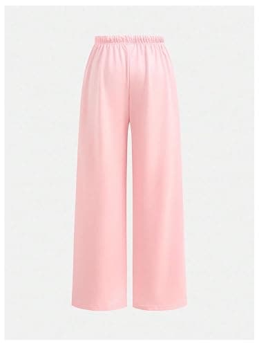 RoseSeek Girl's Sweatpants Drawstring Waist Wide Leg Pants Casual Athletic Trousers thumbnail 3