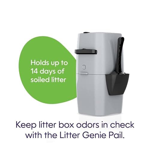 Litter Genie Standard Pail (Silver) | Cat Litter Box Waste Disposal System for Odor Control | Includes 1 Square Refill Bag thumbnail 3