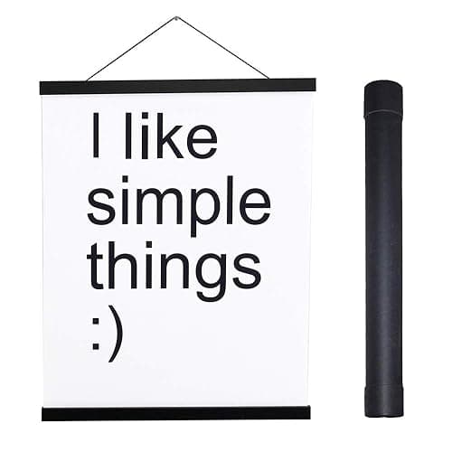 Artmag Magnetic Poster Hanger Frame, 18x24 18x12 18x28 Light Wood Wooden Magnet Canvas Artwork Print Poster Hangers Frames Hanging Kit (Black, 18") - Image 1
