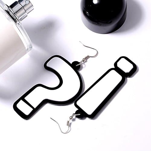 Question Mark and Exclamation Mark Acrylic Big Long dangle Earrings Jewelry for Women Girls Accessories thumbnail 5