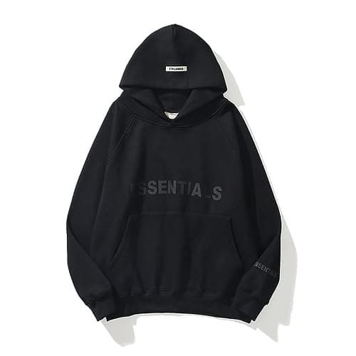 Unisex Fleece Hoodie, 3D Letters Pasted Design, Double-Line Streetwear Pullover - Image 1