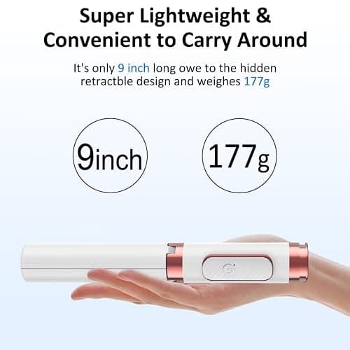 Selfie Stick Phone Tripod for with Remote ​​Selfie Stick Tripod for iPhone & Android,Portable Aluminum Alloy 3 in 1 Stand for Group Photos with 1/4" Screw for Gopro Cam, Vlog/Travel/Photography thumbnail 8