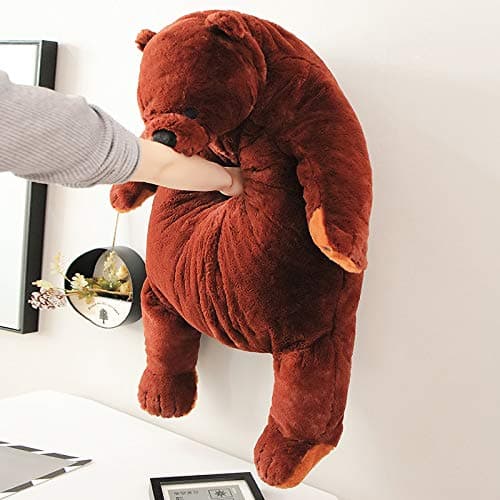 MIAOHAHA 100cm Giant Djungelskog Teddy Bear Dark Brown Plush Toy Bear Big Teddy Bear Stuffed Animal Doll Home Decor Birthday Gift for Girl,Boy (39.3in/100cm) thumbnail 7