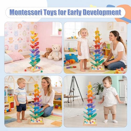 Wooden Marble Run Music Tree Marble Run Learning Game Montessori Wooden Color Sorting Toy Birthday Gift for Boys and Girls Ages 3-8 thumbnail 6