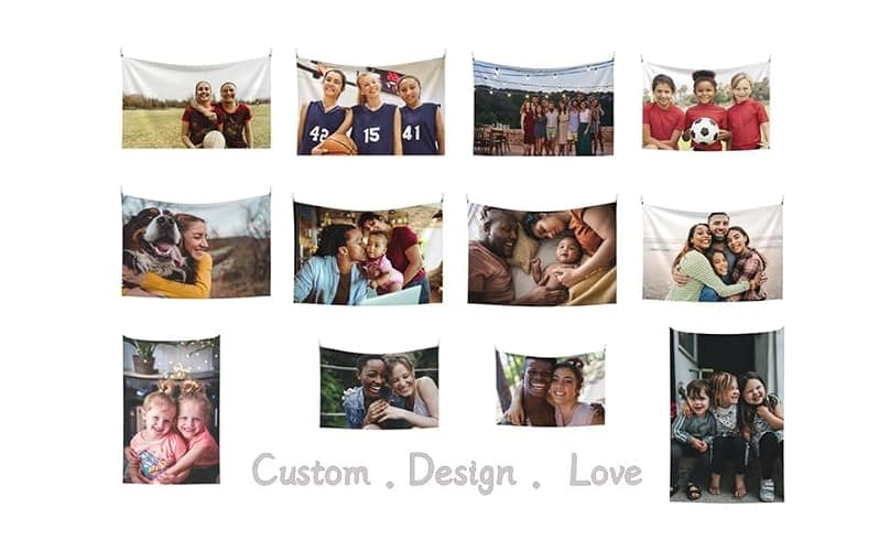 JINJUREN Custom Tapestry Upload Images Banners and Signs Customize For Bedroom 37 * 29 inch Horizontal - white - 37*29 inch Horizontal thumbnail 6