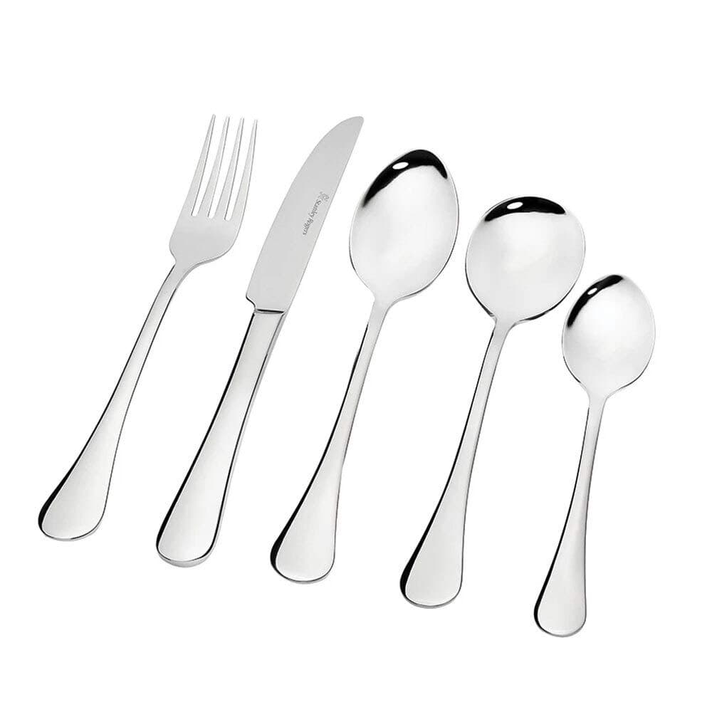 Stanley Rogers Manchester 30 Piece Stainless Steel Cutlery Set | 30-piece mirror polish stainless steel cutlery set for 6 with knives, forks, spoons and teaspoons in gift box thumbnail 2