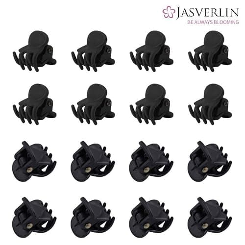 JASVERLIN Small Hair Clips Tiny Claw for Fine Thin Hair, Women Little Girl Plastic Mini Accessories Clam Clip Styling, Non-Slip Strong Grip Jaw 50pcs (Matte Black) thumbnail 8