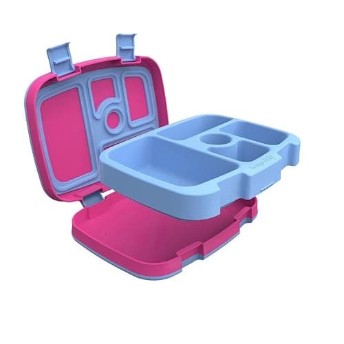 Bentgo Kids Prints Leak-Proof, 5-Compartment Bento-Style Kids Lunch Box - Ideal Portion Sizes for Ages 3-7, Durable, Drop-Proof, Dishwasher Safe, & Made w/BPA-Free Materials (Rainbows & Butterflies) - Rainbows and Butterflies thumbnail 2