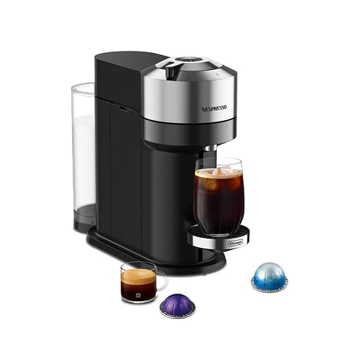 Nespresso Vertuo Next Deluxe Coffee and Espresso Machine by De'Longhi, Chrome - Image 1