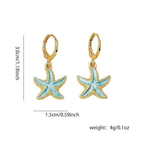 Boho Starfish Sea Star Shell Earrings thumbnail 2