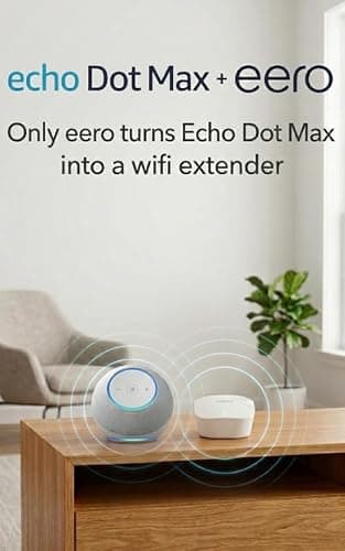 Amazon Echo Dot Max (newest model), Alexa speaker with room-filling sound and nearly 3x bass, Great for living rooms and medium-sized spaces, Designed for Alexa+, Glacier White thumbnail 8