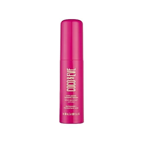 Coco & Eve Anti-Aging Tanning Serum - Face tanner with Skincare Actives for Gradual, Hydrating Glow. Natural Self Tanning Bronzer, with Niacinamide & Antioxidants for Healthy Glowing Skin (1.01 Fl Oz) - Image 1