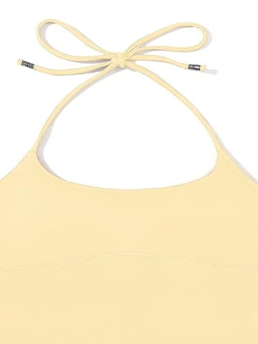 REORIA Women's Sexy Halter Backless Double Lined Tank Top Y2k Trendy Camisole Crop Tops thumbnail 5