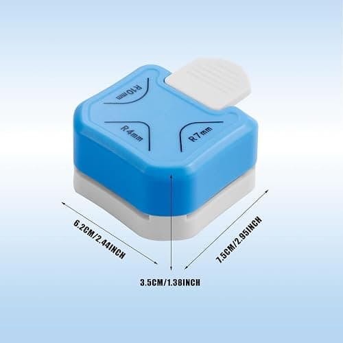 FUYOAL Corner Rounder Punch, 3 in 1 Corner Cutter Corner Paper Punch Card Making, Scrapbooking, Paper Craft (4mm, 7mm,10mm, Blue) thumbnail 3