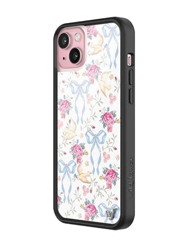 Wildflower Cases - Lovey Dovey Case, Compatible with Apple iPhone 15 Plus | Pink, White, Floral, Doves, Trendy, Cute - Protective Black Bumper, 4ft Drop Test Certified, Women Owned Small Business - Lovey Dovey thumbnail 2