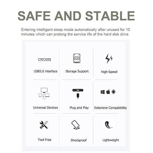 Tianken 1TB Ultra Slim Portable External Hard Drive 2.5'' USB 3.0 HDD Storage for PC, Mac, Laptop, PS4, PS5, Xbox one thumbnail 4