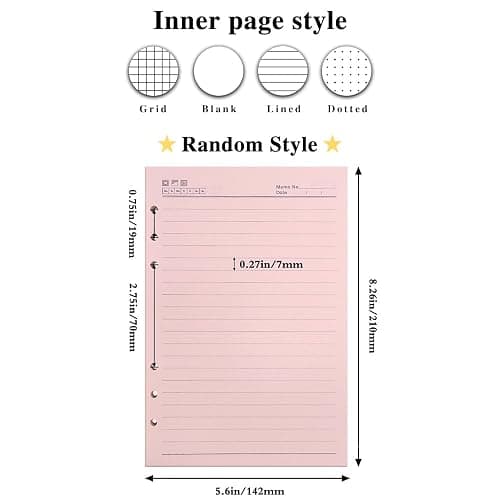 Harris Tweed A5 Notebook Binder 6 Ring, Wool Fabric Soft Cover Refillable A5 Binder, 80 Pages for A5 Refill Paper and A5 Planner Inserts, Notebook Journals for Writing, A5 Size 80 Pages (Yellow) thumbnail 3