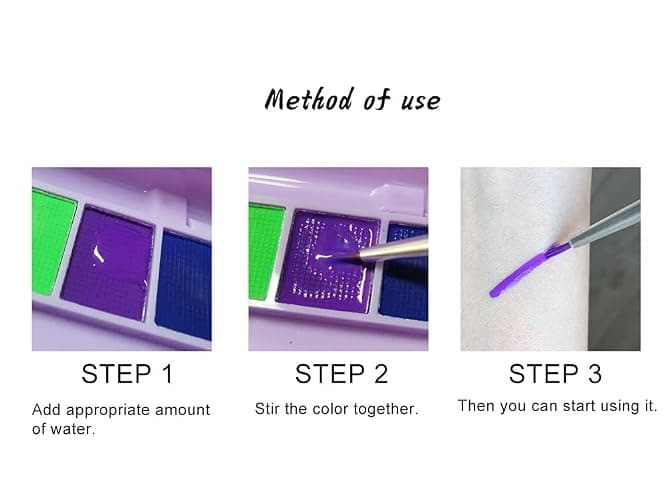MEICOLY 2 Packs Water Activated Eye Liner Palette,Neon Face Paint Colored Retro Hydra Liner,Water Activated Eyeliner,Matte Graphic Eyeliner,UV Blacklight Glow Black White Face Body Paint,16 Colors - 2 Packs Water Activated Eyeliner thumbnail 6