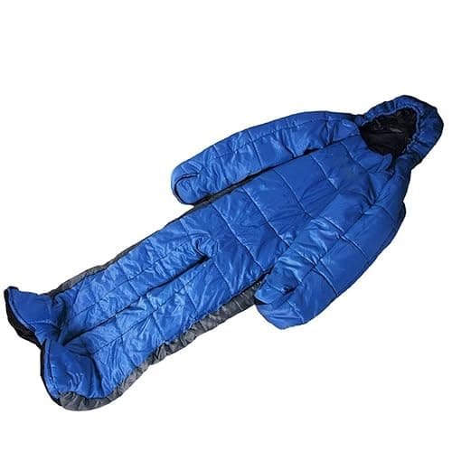 72" Large Wearable Human Sleeping Bag Zipped Foot Opening Design Free Size Ultralight Hoodie Quilted Warm Thermal Coat for Adults Winter or Outdoor 4 Season Camping thumbnail 3