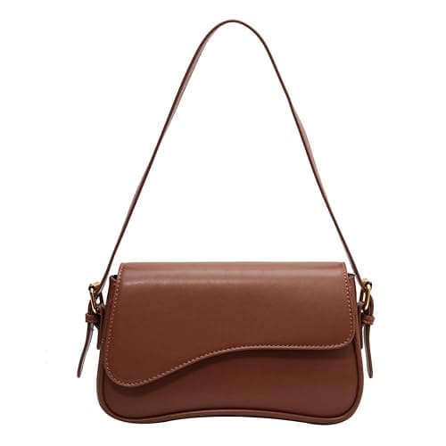 Shoulder Bag for Women Y2K Trendy Purse Vegan Leather Hobo Handbags Clutch Saddle Bag with 2 Removable Strap - Image 1