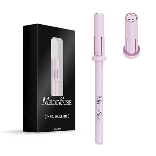 MelodySusie Small Crystal Top 3.1mm Mandrel Bit for Nails, 3/32'' Easy Off Nail Drill Bits for Sanding Bands, Suitable for Acrylic Nails Gel Manicures and Pedicures, Rose Pink - Image 1