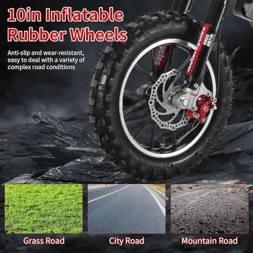 50CC Kids Dirt Bike, 2-Stroke Dirt Bike for Kids,Gas Power Motocross, Off Road Mini Motorcycle, Gas Bike Load 330Lbs Springs Soft Seat Cushion Pocket Motorbike with Front Rear Disc Brakes Pink thumbnail 4