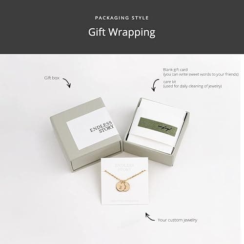 Endless Story Initial Necklaces for Women, Sterling Silver, 14K Gold Filled Custom Dainty Letter Necklace, Initial Necklace, 9mm Disc Pendant, Mom Necklace, Gift for Mom, Daughter, Grandma thumbnail 8