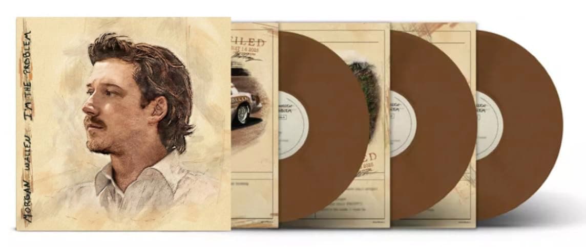 Morgan Wallen I'm the Problem Mud Brown Discs w/ Collectible Hunter ID Card & Printed Inner Sleeves!