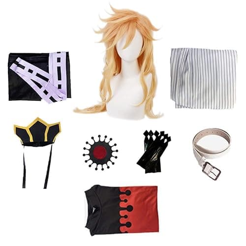 Buyoem Douma Cosplay，Douma Costume，Anime Douma Kimono Suit Cosplay Costume Halloween Robes Cloak Full Set with Wig thumbnail 6