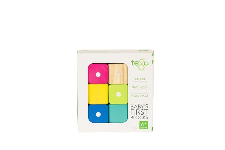 Tegu 6 Piece Magnetic Baby’s First Building Blocks, Tints - Image 1