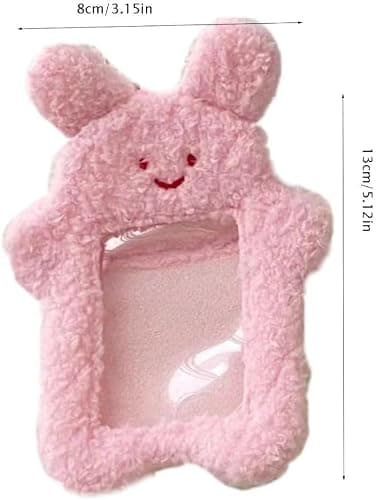 2Pcs White Photocard Holder,Cartoon Plush Photocard Holder Outdoor Girl Korean Style ID Card Cover Protective Case Card Sleeve Student Rabbit Identification Badges Supplies, Office and School Supplies thumbnail 3