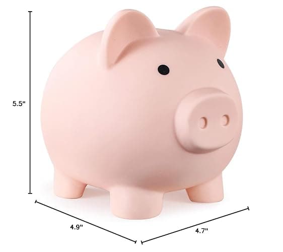 PJDRLLC Piggy Bank, Unbreakable Plastic Money Bank, Coin Bank for Girls and Boys, Medium Size Piggy Banks, Practical Gifts for Birthday, Easter, Christmas (Flesh-Colour) thumbnail 3