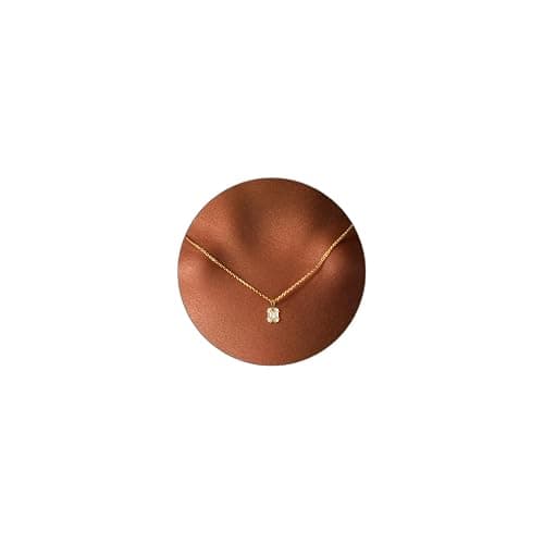 Luxval Diamond Pendant Gold Necklace for Women,Dainty 18k Gold Plated Choker Necklaces Simple Gold Jewelry Gifts for Women Girls - Image 1