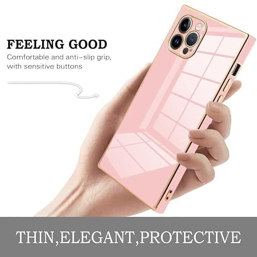 KANGHAR Case Compatible with iPhone 14 Pro Luxury Cute Plating Design Case Full-Body Anti-Scratch Shockproof Bumper Protective Cover for iPhone 14 Pro Pink thumbnail 4