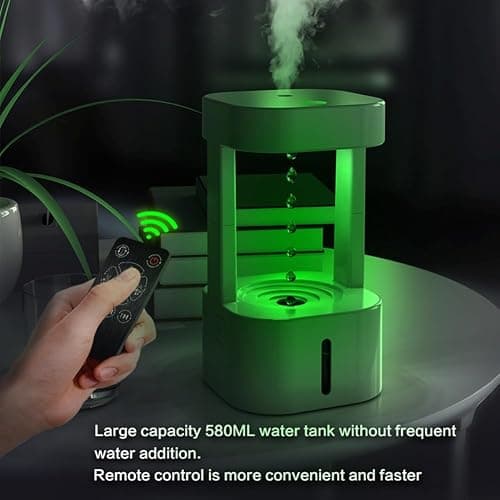 Anti Gravity Water Droplets Air Humidifier, 7 Colorful Anti Gravity Cool Mist Diffuser Humidifier Essential Oil Diffuser Levitating Water Drops Auto-Off Air Aroma Night Light for Bedroom Office Home thumbnail 6