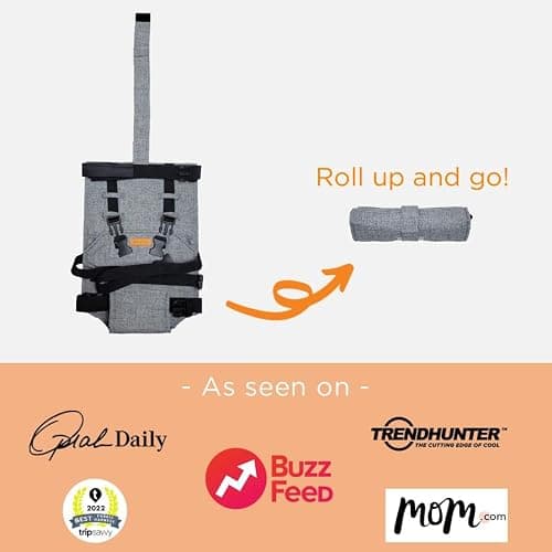 Compact Travel High Chair | Portable High Chair for Baby | Baby Travel Essential Harness Seat | Must Haves for Vacations, Restaurants, Family Visits with Babies | Portable Highchair Seat with Straps thumbnail 3