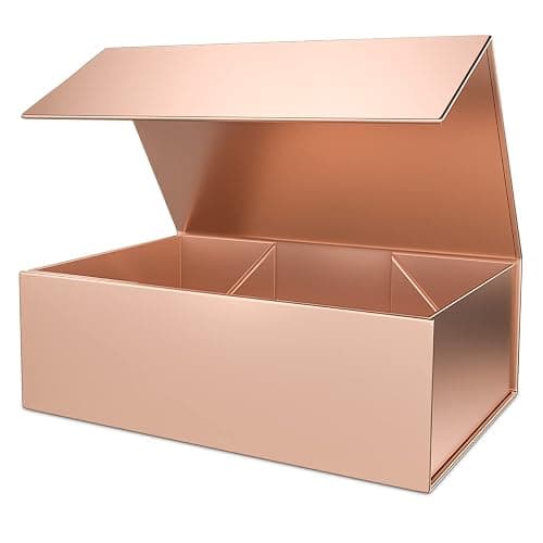 Gift Box 10" x 6" x 3" with Magnetic Closure Lid Gift Boxe for Presents,Bridesmaid Gifts Boxes,Cute Box,Birthday Box,Luxury for Gift Packaging, Magnetic Gift Boxe for Wrapping Gifts (Rose Gold) - Image 1