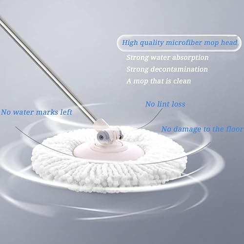 5 PCS Microfiber Replacement Mop Head Spin Mop Head Replacement 5-Pack, Microfiber Refill Heads Universal for 360 Spin Magic Mopping, Round Shape Standard Size White thumbnail 2