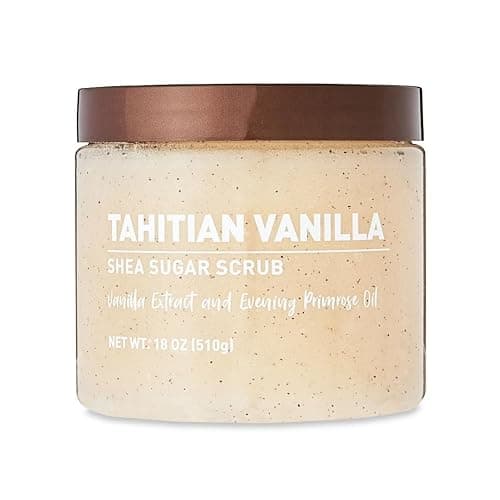 Tahitian Vanilla Shea Sugar Scrub with Vanilla Extract and Evening Primrose Oil, 18 oz - Image 1